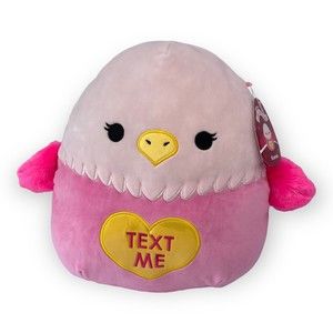 NWT Squishmallow Eagle Bird Chick Pink 12 Inch Kamala Text Me Shiny Heart Plush
